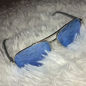 COPY - REVO SHAW Chrome Blue Polarized Lens Sungl…